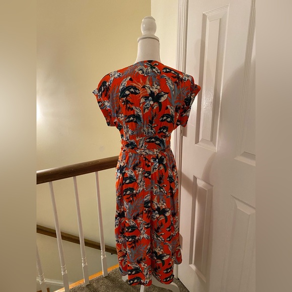 Loft Botanical Button Toe Waist Midi Dress - Picture 6 of 12